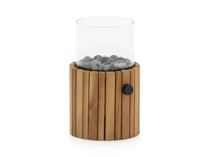Cosiscoop Timber round gaslantaarn ø 18cm (h:30cm) - Laagste prijsgarantie!