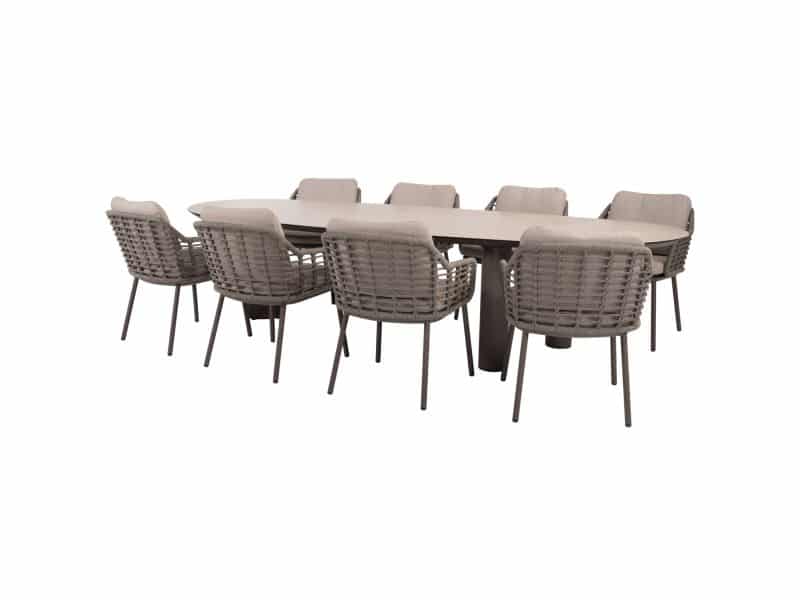 Denia Puglia dining tuinset 290x110xH75 cm 9 delig keramiek terre Taste 4SO