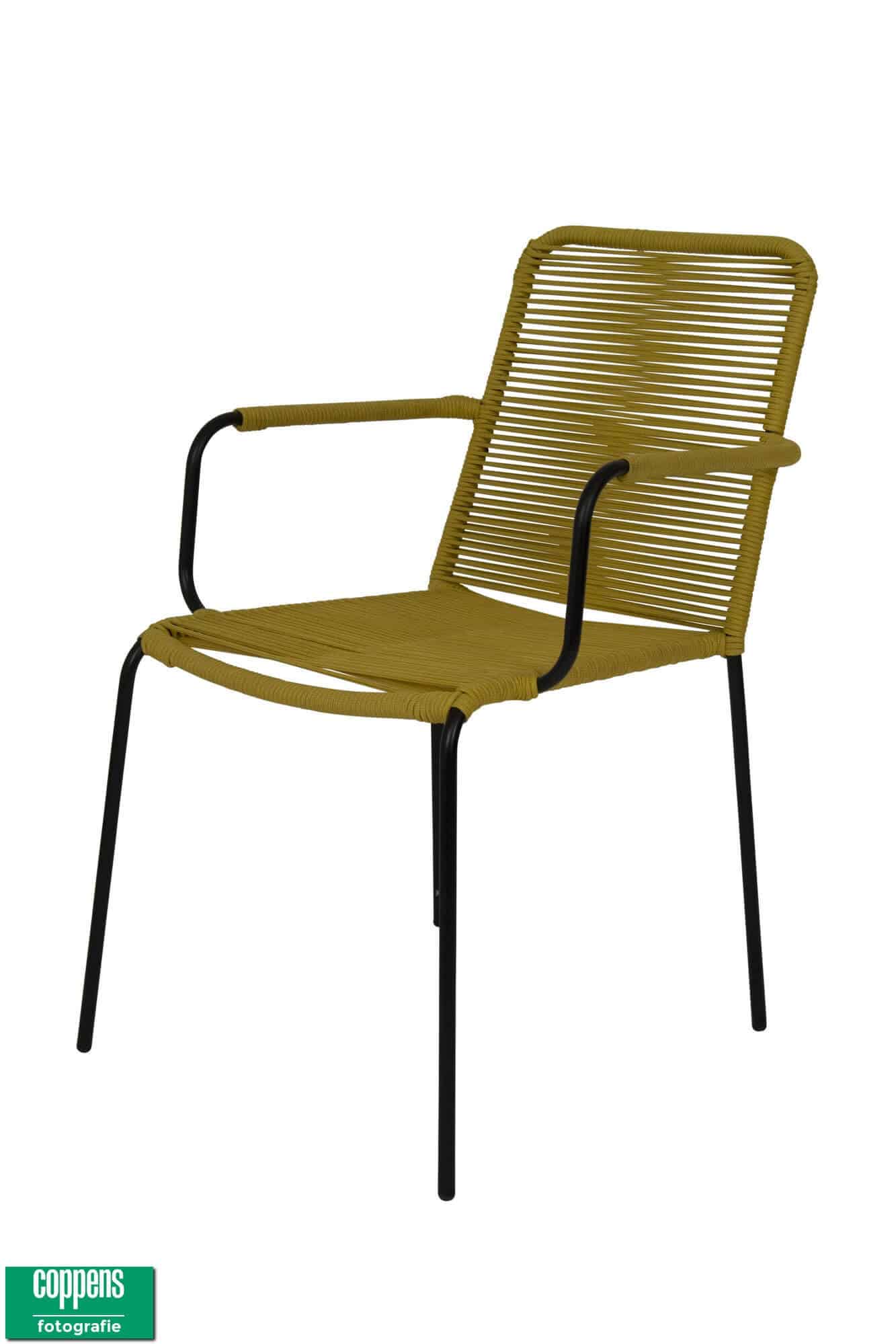 denver dining tuinstoel stapelbaar rope geel