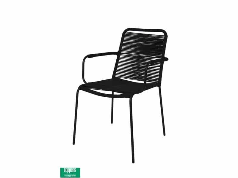 Denver dining tuinstoel stapelbaar rope Zwart