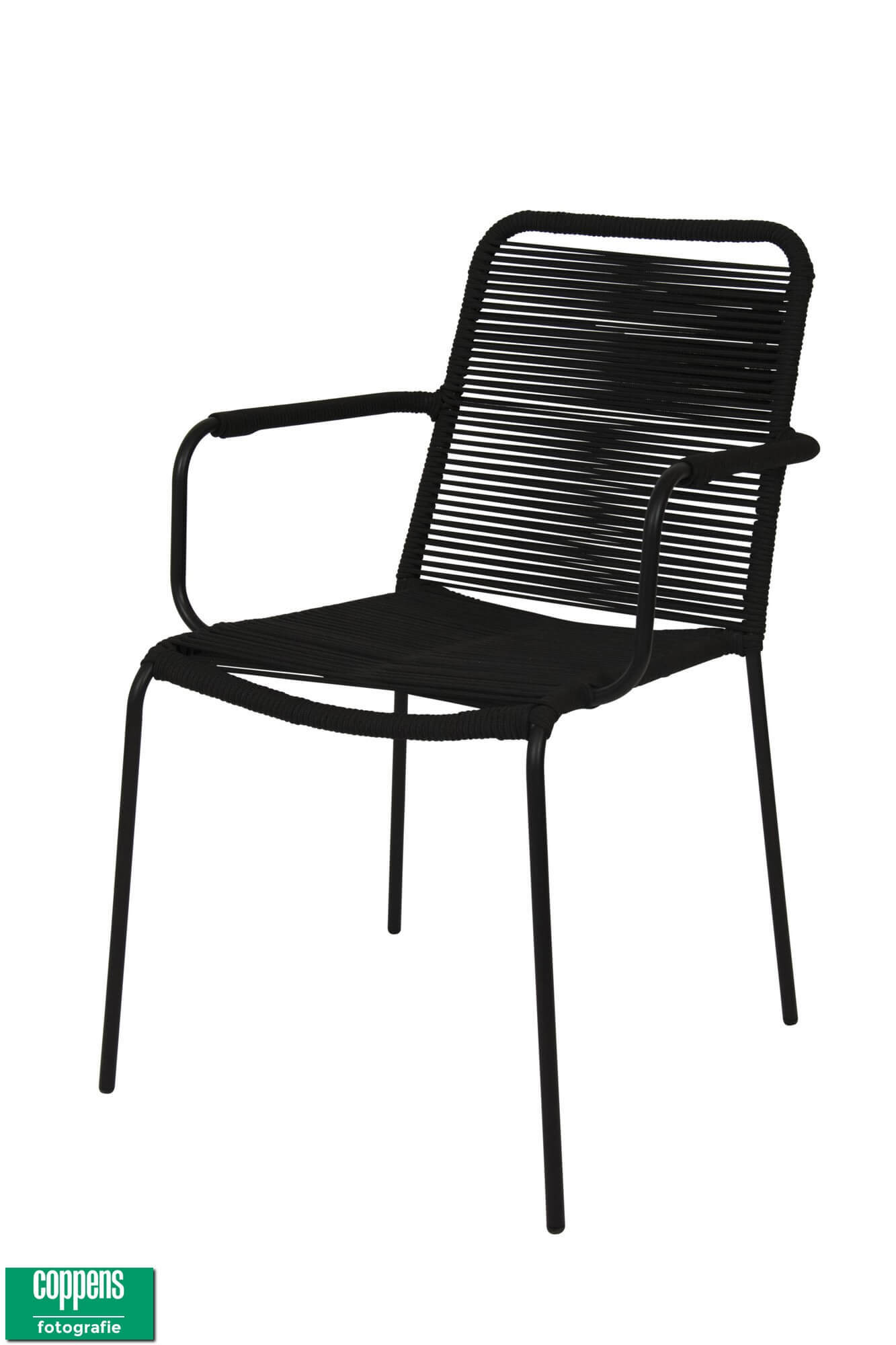 denver dining tuinstoel stapelbaar rope zwart