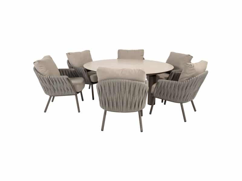 Donato Cannes low dining tuinset 160xH69 cm 7 delig keramiek terre Taste 4SO