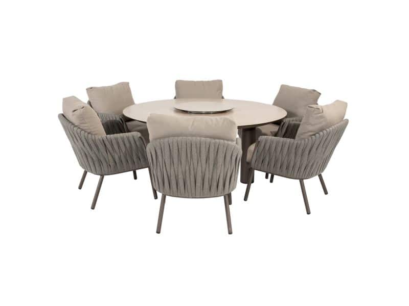 Donato Cannes low dining tuinset 160xH69 cm 8 delig keramiek terre Taste 4SO