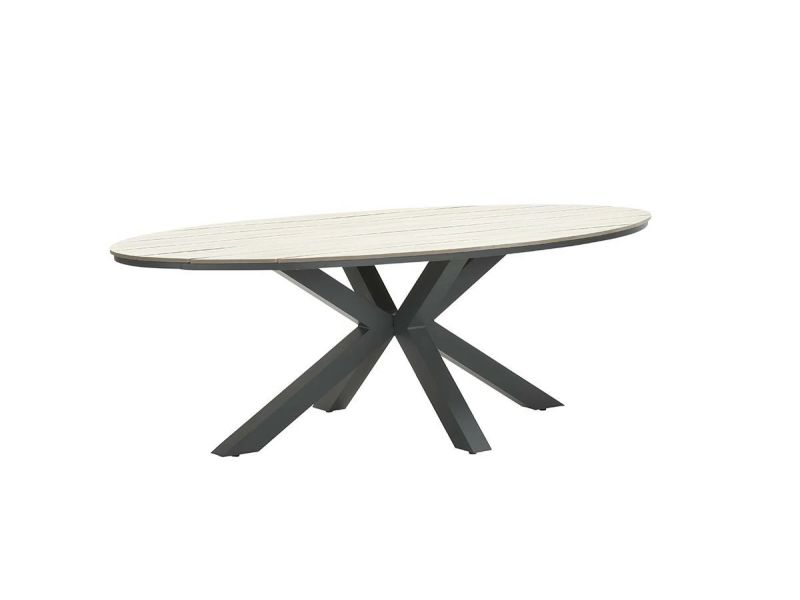 Edison tafel 280x140xH75 cm carbon/light teak