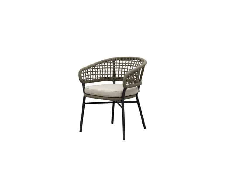 Elysia dining stoel frame mat antraciet met rope