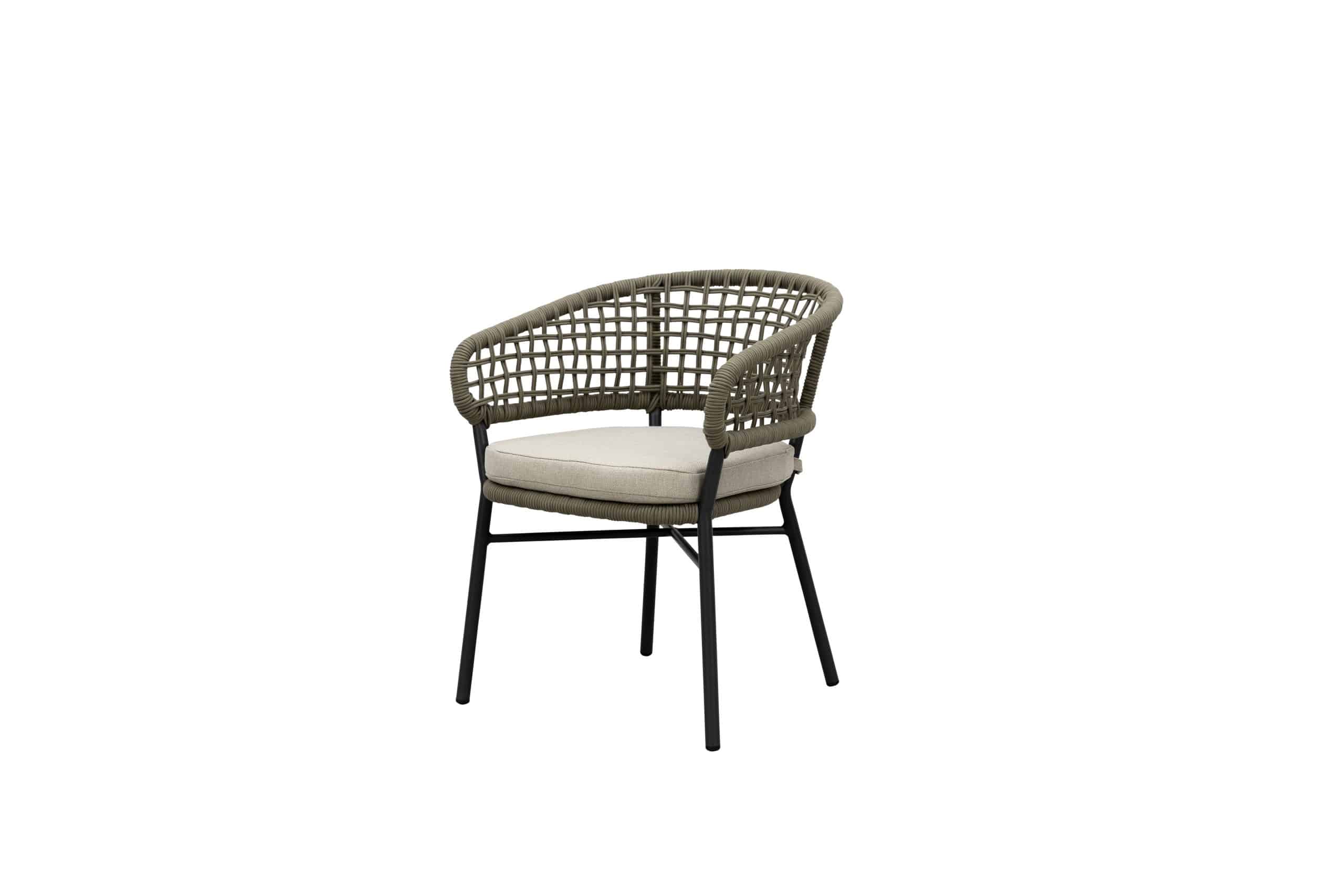 elysia dining stoel frame mat antraciet met rope