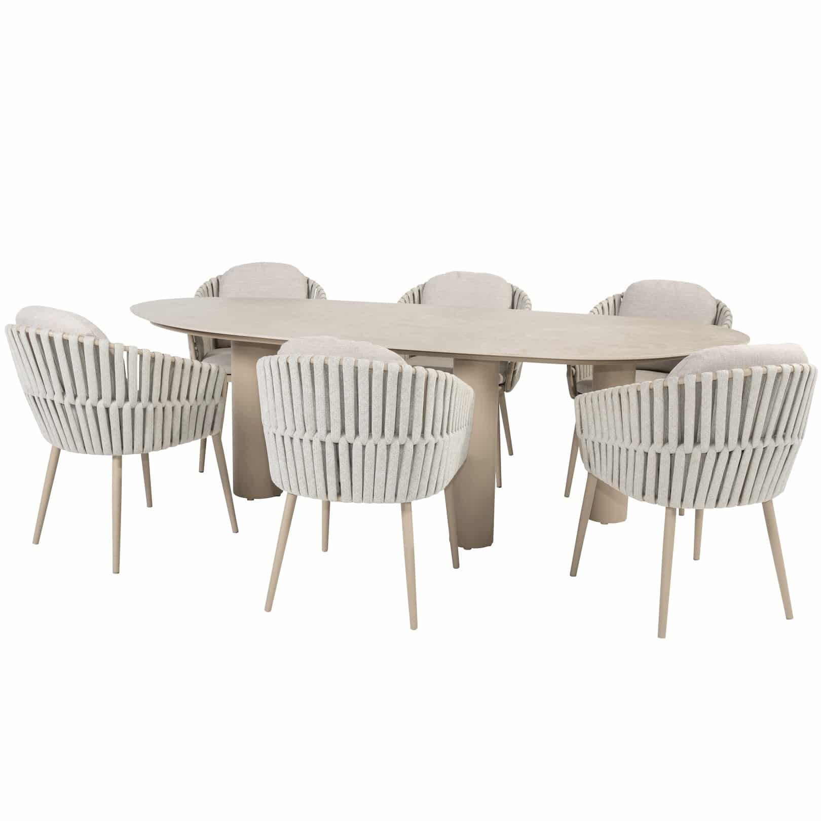 estate eva dining tuinset 240x105xh75 cm 7 delig keramiek latte taste 4so