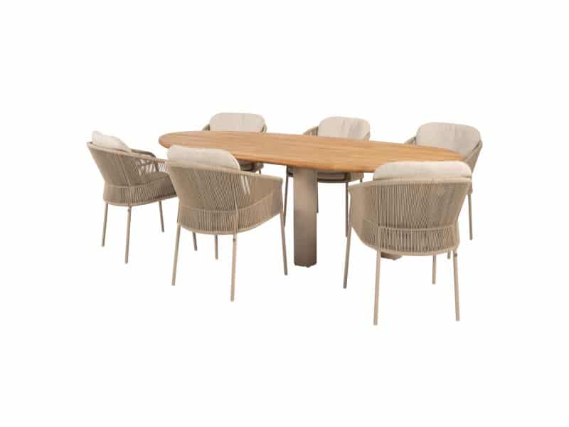 Estate Florence dining tuinset 240x105xH75 cm 7 delig teak latte Taste 4SO