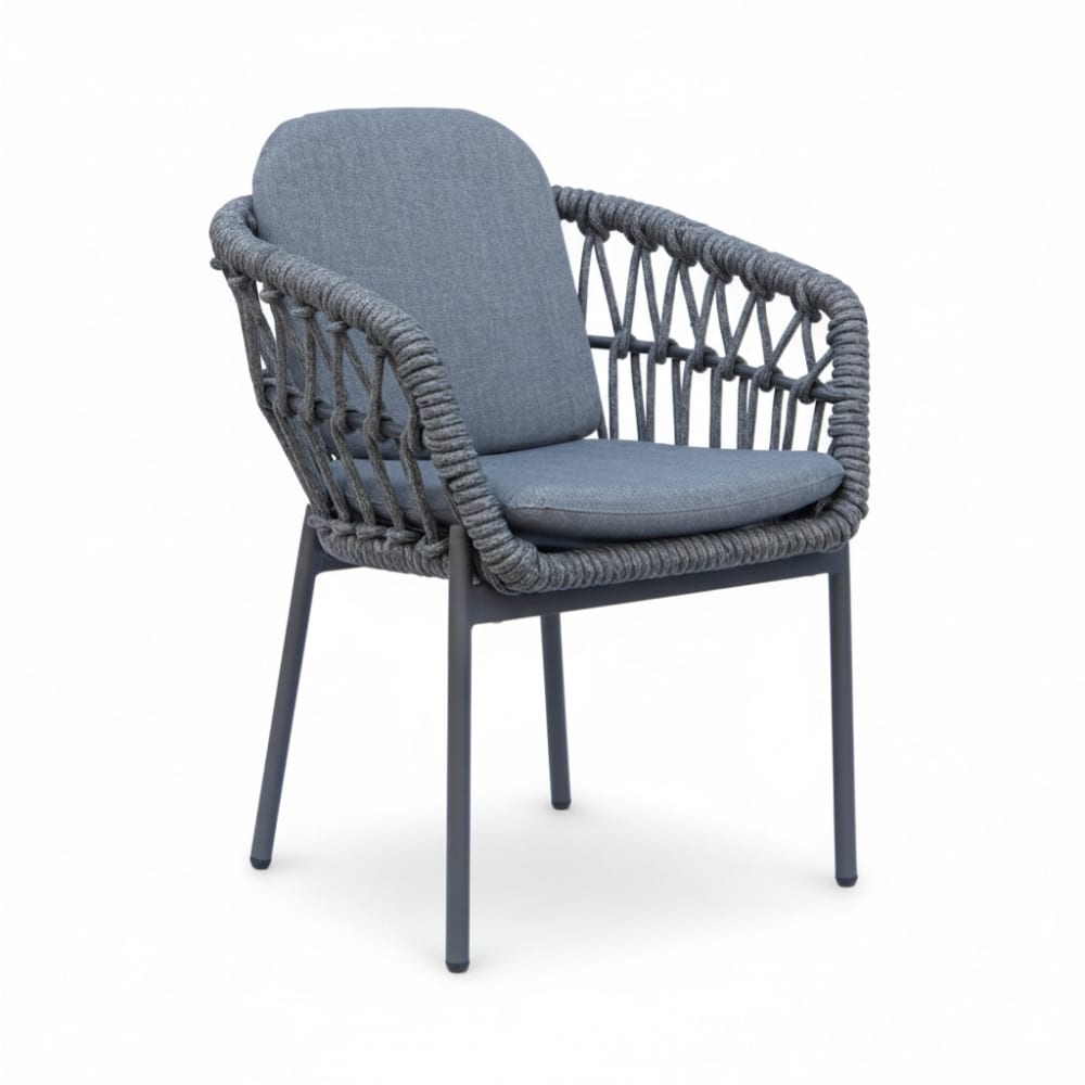 femke dining tuinstoel | touw + aluminium | antraciet