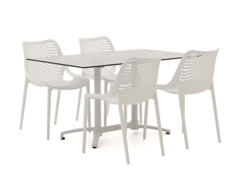 Forza Ripi/Canzo 140cm dining tuinset 5-delig stapelbaar inklapbaar - Laagste prijsgarantie!