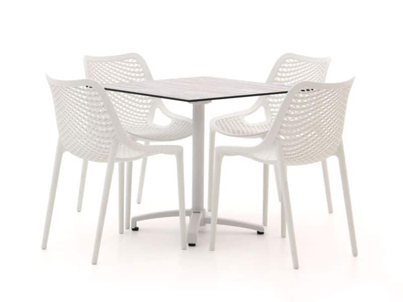Forza Ripi/Canzo 80cm dining tuinset 5-delig stapelbaar inklapbaar - Laagste prijsgarantie!