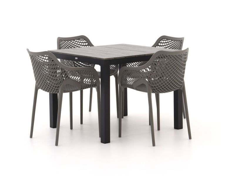 Forza Ripi/Fidenza 90cm dining tuinset 5-delig stapelbaar - Laagste prijsgarantie!