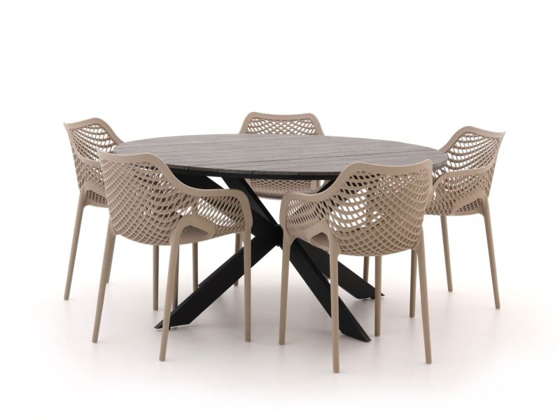 Forza Ripi/Fidenza ø149cm dining tuinset 6-delig stapelbaar - Laagste prijsgarantie!