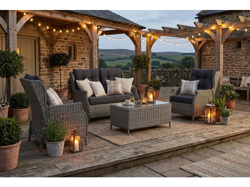 Garden Collections New Castle stoel-bank loungeset 4-delig