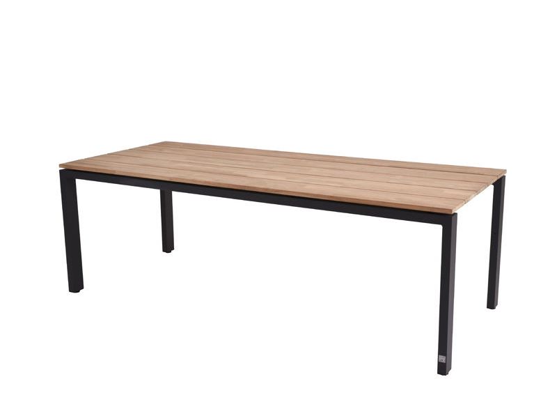 Goa tafelframe Antracite met tafelblad Teak 220 x 95 cm 4SO - 4so