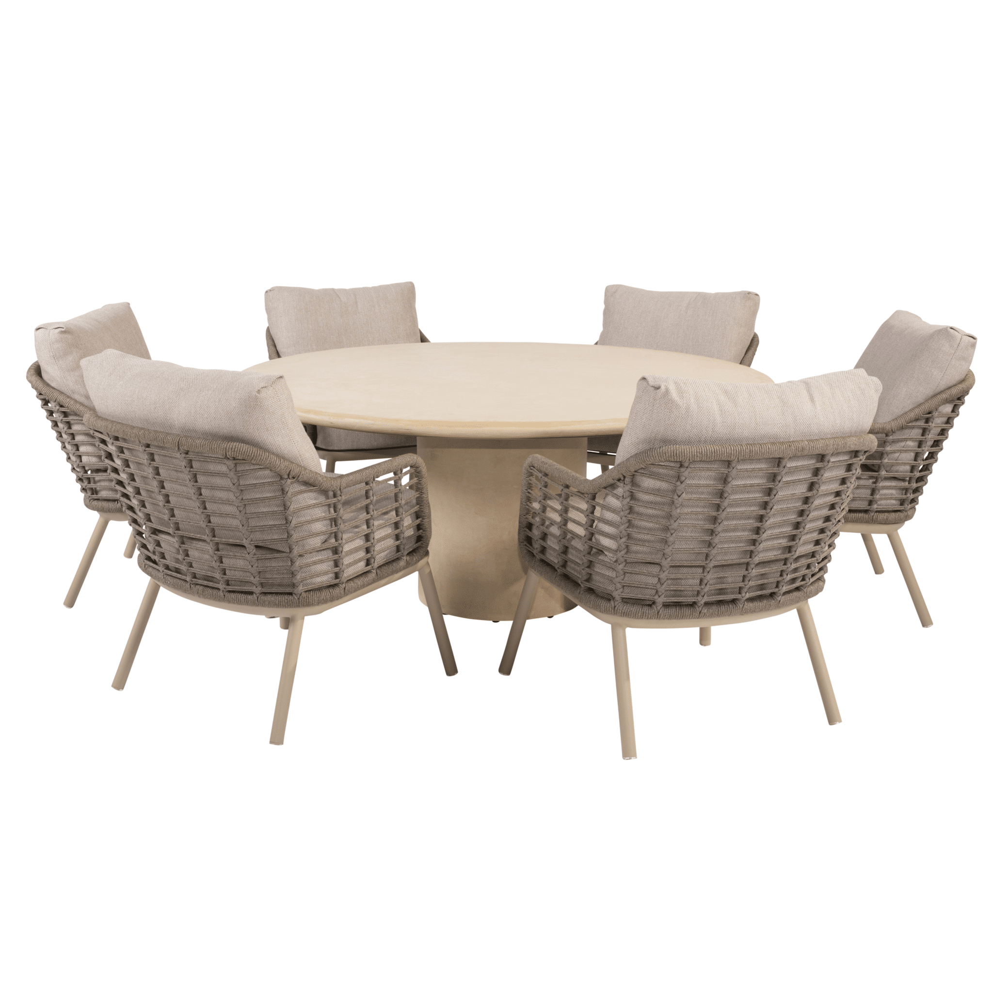 hampton puglia low dining tuinset 160xh69 cm 7 delig mortex latte taste 4so