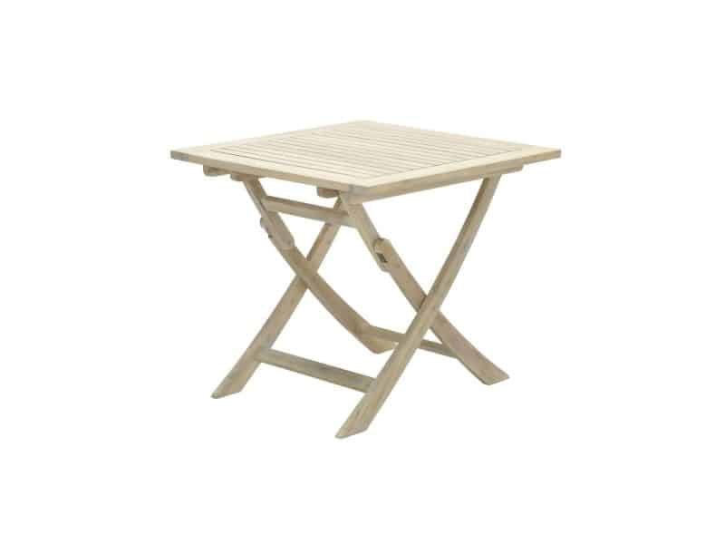 Kent vouwtafel 80x80xH72 acacia white wash Garden Impressions - Garden impressions