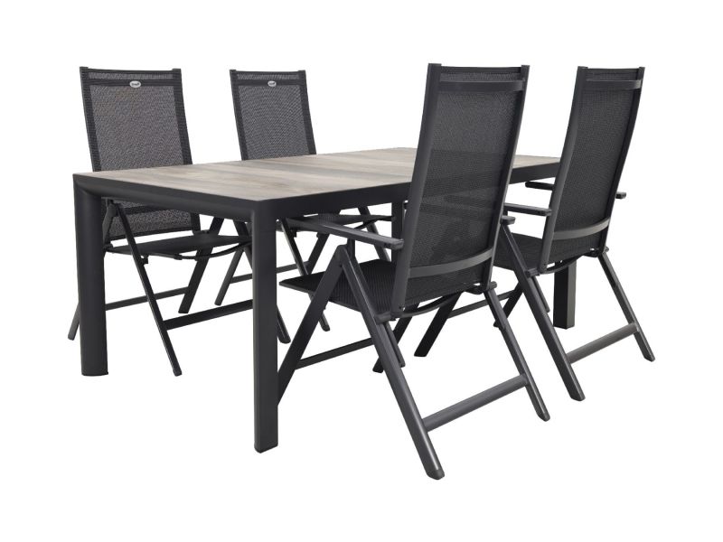 kings tuintafel 180 met 4 hartman Napoli verstelbare tuinstoelen