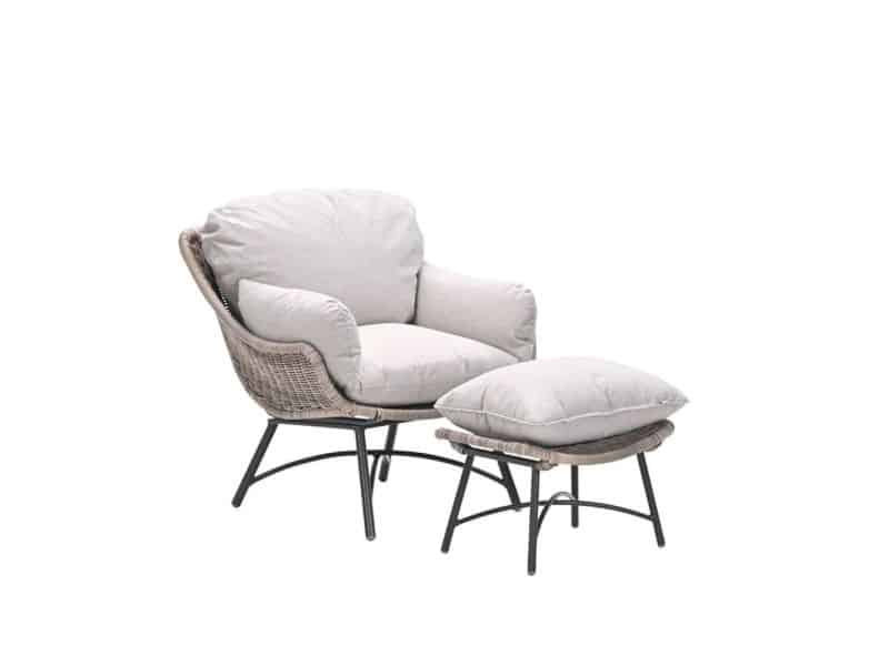 Logan Fauteuil Voetenbank Vintage Willow Garden Impressions - Garden impressions