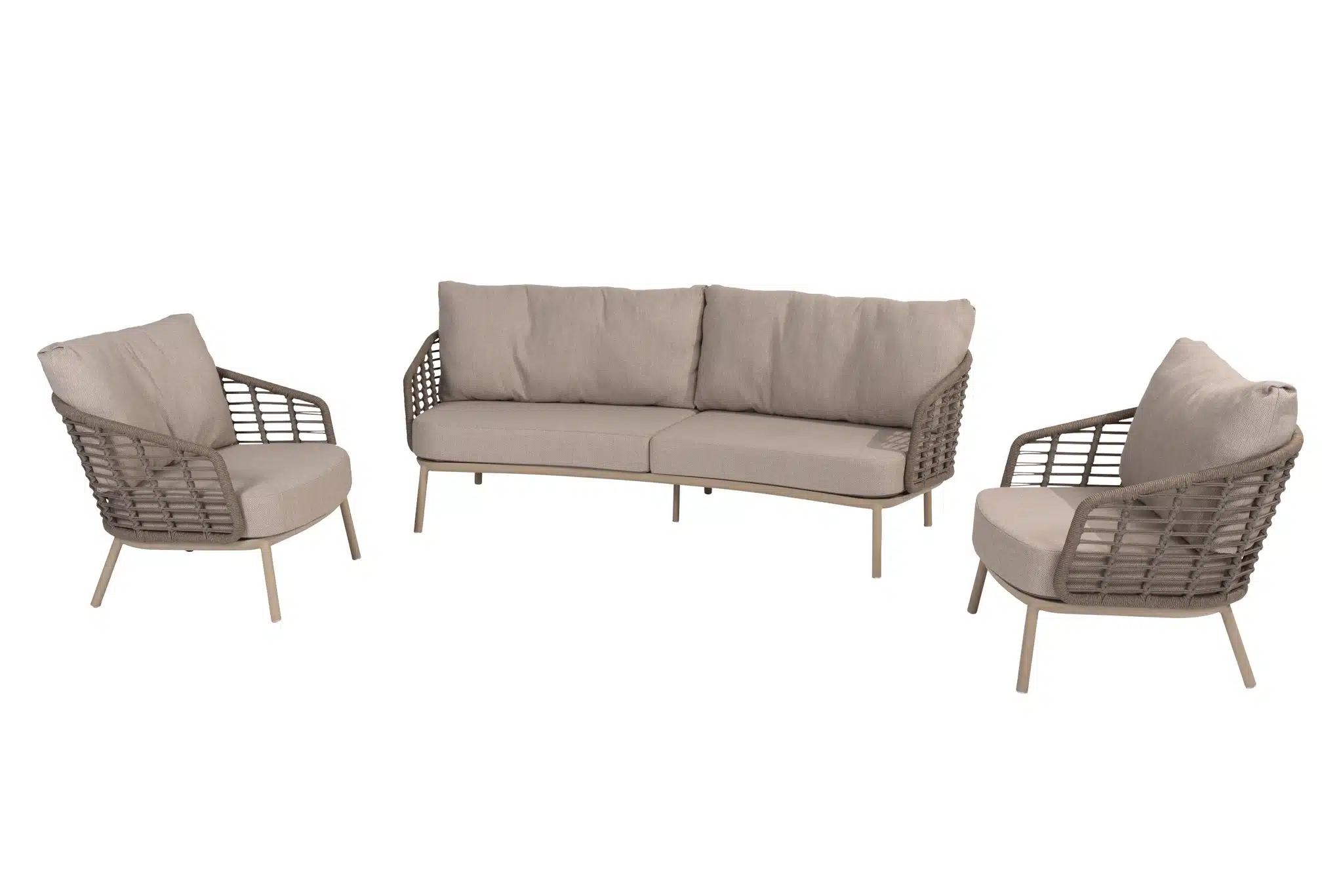 loungeset puglia latte set 3 delig 3 zits kussens 4so lounge bank stoelen buiten tuin 4 seasons outd