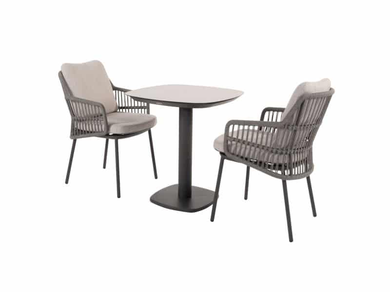 Manolo Alicante bistro dining tuinset 75x75x75 cm 3 delig antraciet Taste 4SO