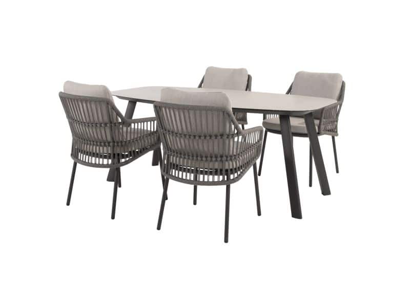 Manolo Alicante dining tuinset 180x95xH75 cm 5 delig antraciet Taste 4SO