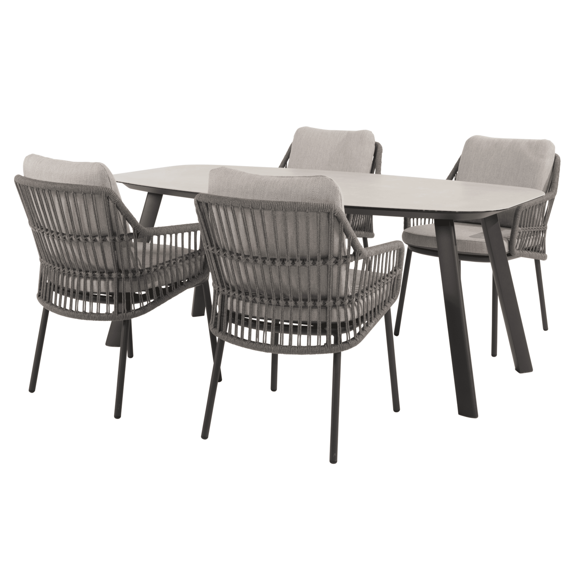 manolo alicante dining tuinset 180x95xh75 cm 5 delig antraciet taste 4so