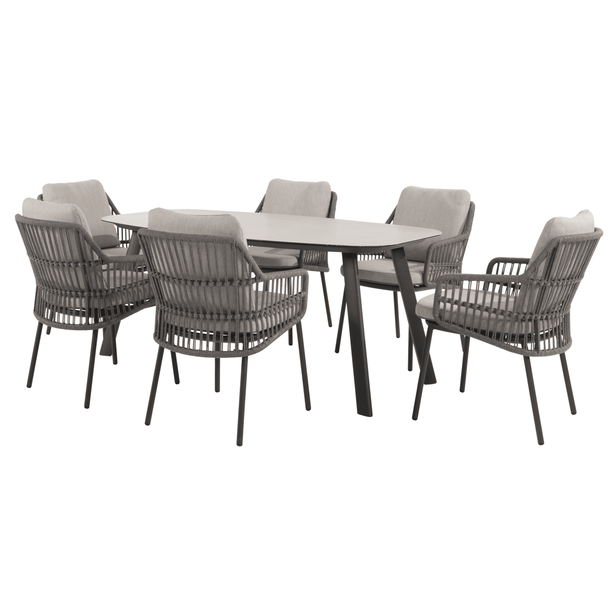 manolo alicante dining tuinset 180x95xh75 cm 7 delig antraciet taste 4so