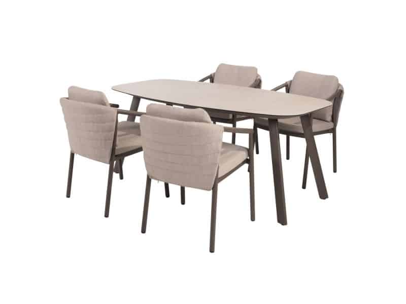 Manolo Barolo dining tuinset 180x95xH75 cm 5 delig keramiek terre Taste 4SO