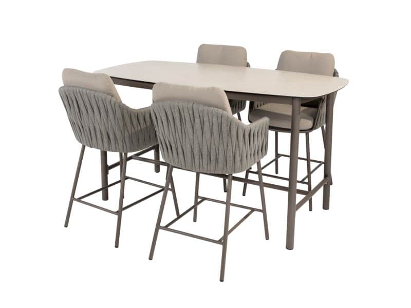 Manolo Cannes high dining tuinset 180x90xH90 5 delig keramiek terre rope Taste 4SO