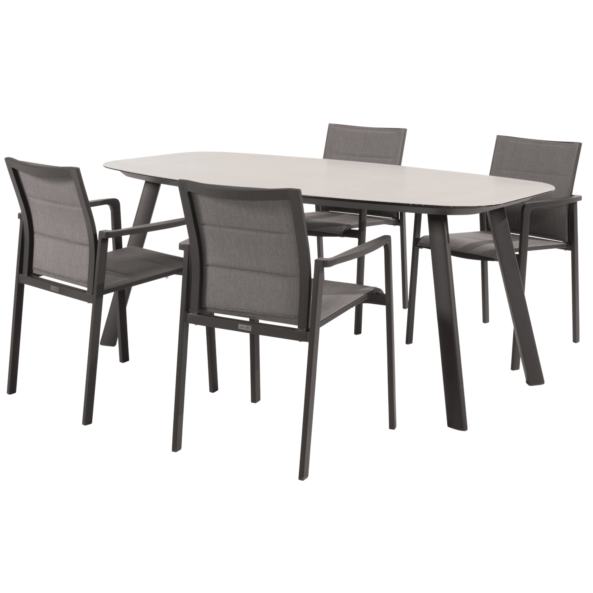 manolo cortina dining tuinset 180x95xh75 cm 5 delig keramiek antraciet taste 4so