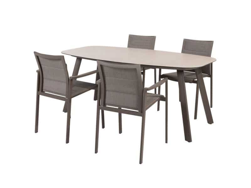 Manolo Cortina dining tuinset 180x95xH75 cm 5 delig keramiek terre Taste 4SO
