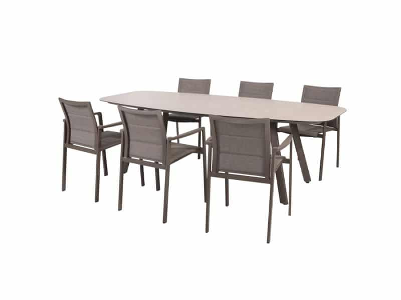 Manolo Cortina dining tuinset 240x103xH75 cm 7 delig keramiek terre Taste 4SO