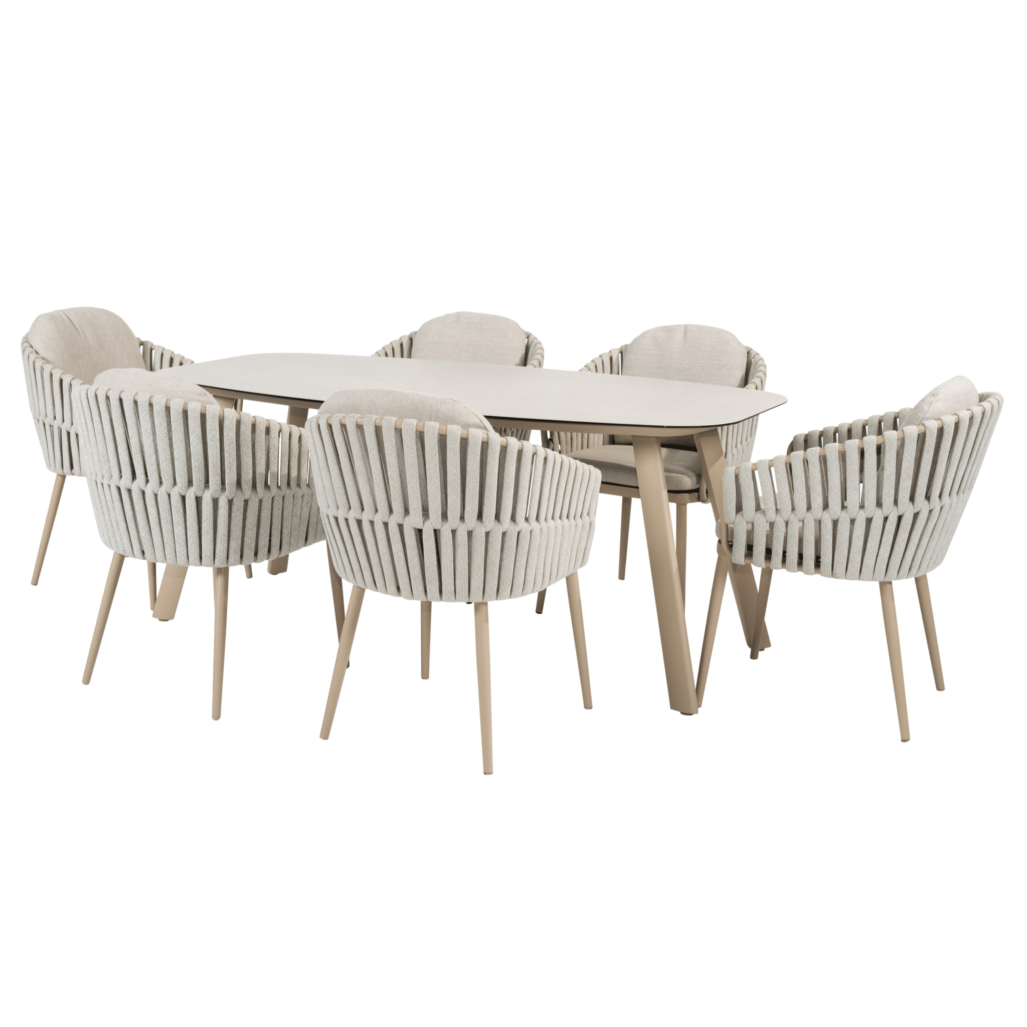 manolo eva dining tuinset 180x95xh75 cm 7 delig keramiek latte taste 4so