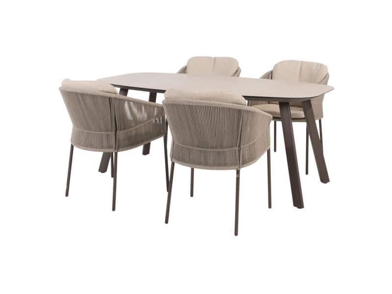 Manolo Florence dining tuinset 180x95xH75 cm 5 delig keramiek terre Taste 4SO