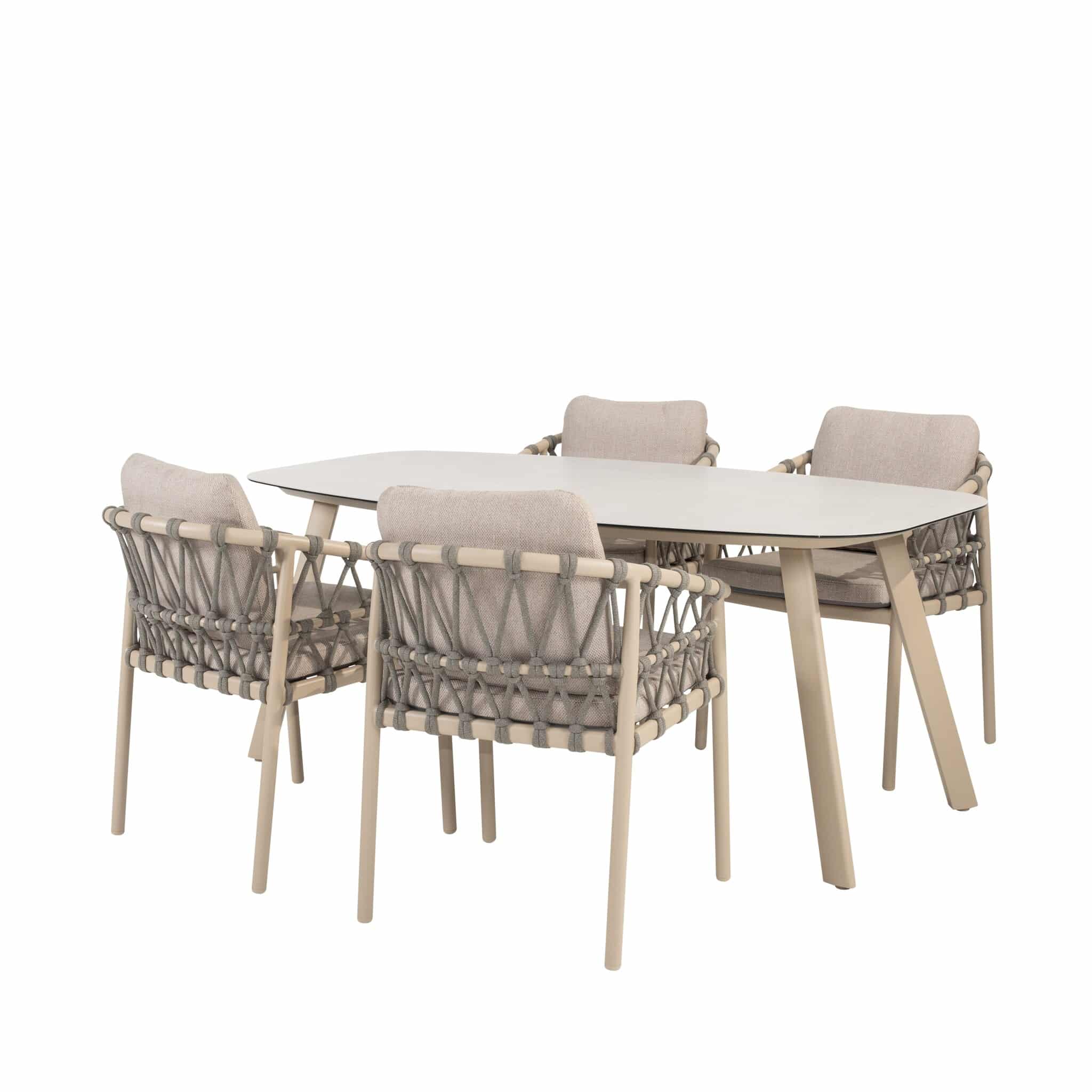 manolo piacenza dining tuinset 180x95xh75 cm 5 delig keramiek latte taste 4so