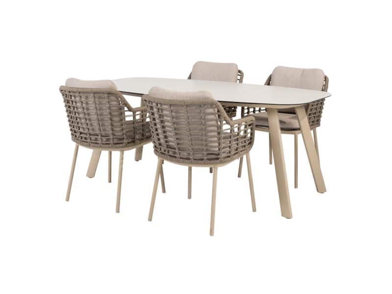 Manolo Puglia dining tuinset 180x95xH75 cm 5 delig keramiek latte Taste 4SO