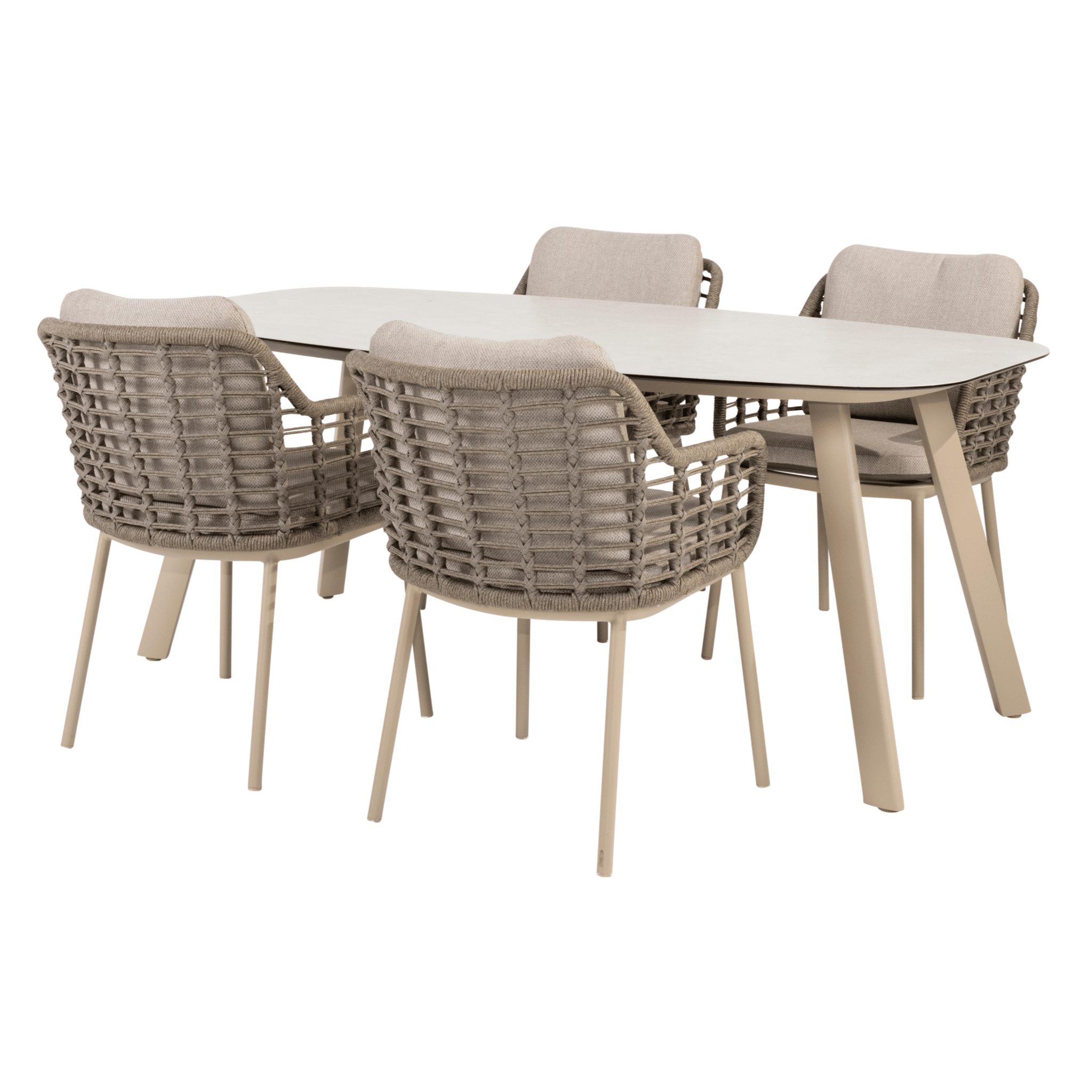 manolo puglia dining tuinset 180x95xh75 cm 5 delig keramiek latte taste 4so