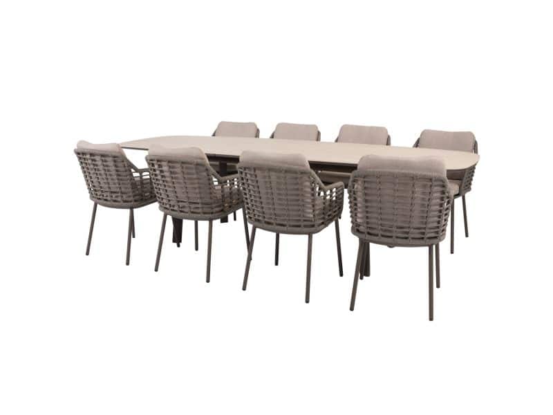 Manolo Puglia dining tuinset 230-290x100xH75 cm 9 delig uitschuifbaar keramiek terre Taste 4SO