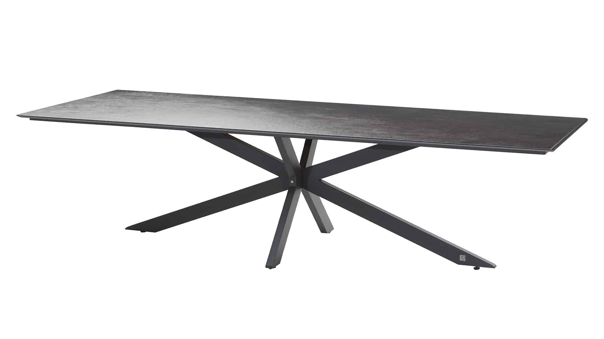 minerva tafelframe antracite met hpl tafelblad slate antracite 220 x 95 cm 4so 4so