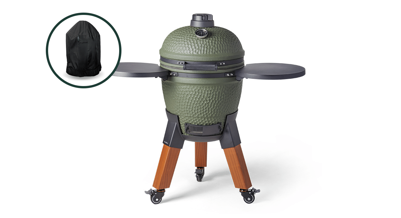 moddern kamado green incl. side table & wood look legs