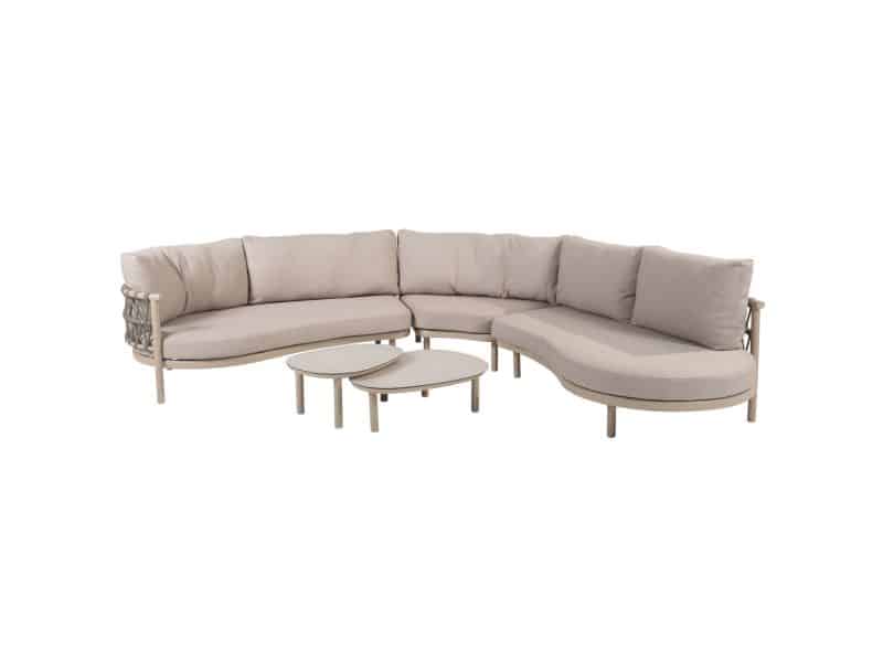 Monroe Piacenza modulaire hoek loungeset 5 delig keramiek latte Taste 4SO