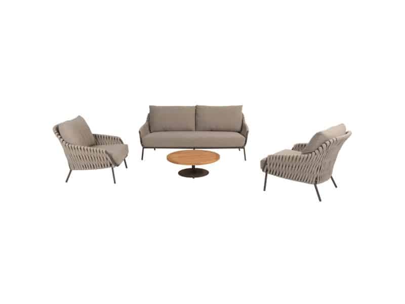Montera stoel bank loungeset 4 delig teak rope terre 4 Seasons Outdoor