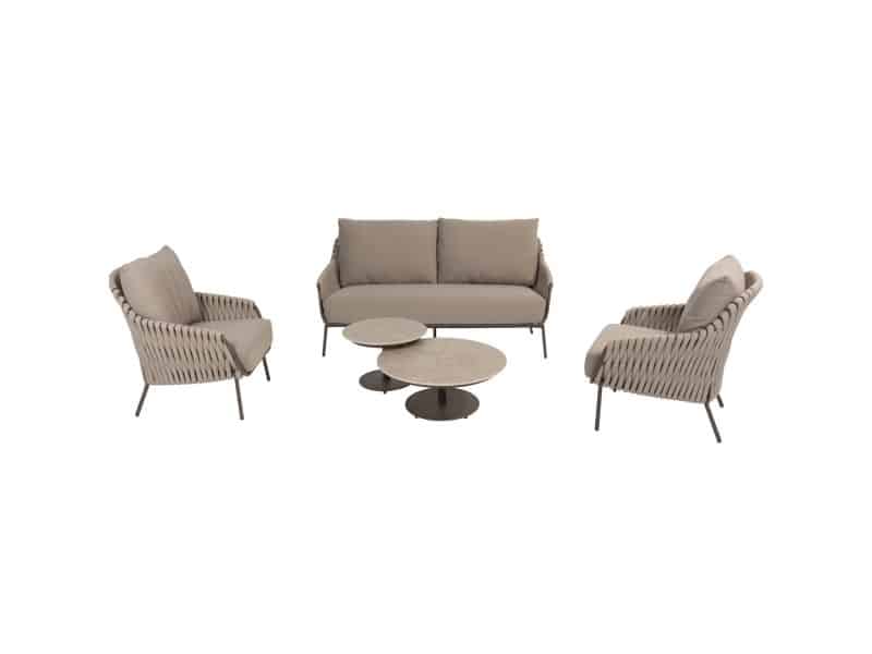 Montera stoel bank loungeset 5 delig keramiek rope terre 4 Seasons Outdoor