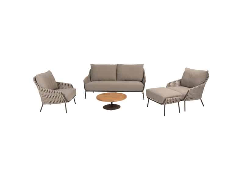 Montera stoel bank loungeset 5 delig teak rope terre 4 Seasons Outdoor