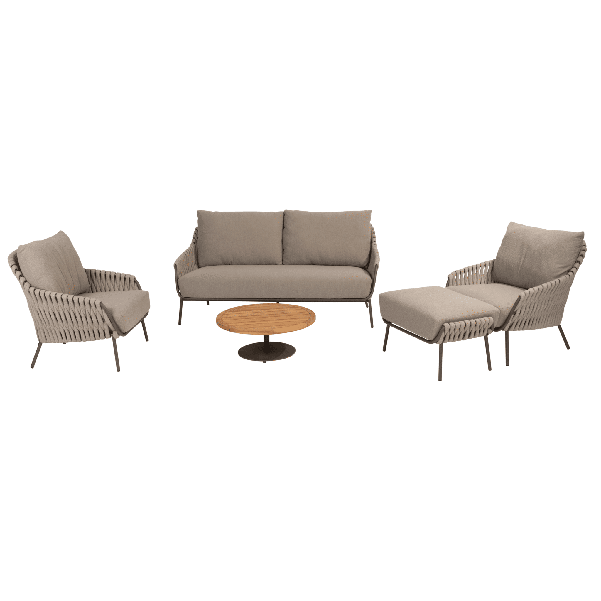 montera stoel bank loungeset 5 delig teak rope terre 4 seasons outdoor