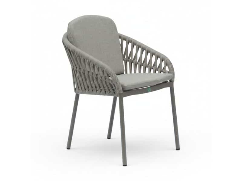 Mykonos dining tuinstoel | touw + aluminium | beige