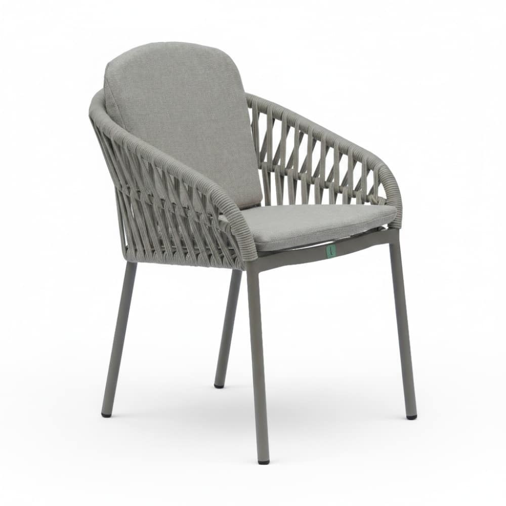 mykonos dining tuinstoel | touw + aluminium | beige