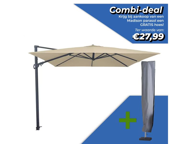 Parasol monaco flex iii l300b300cm ecru