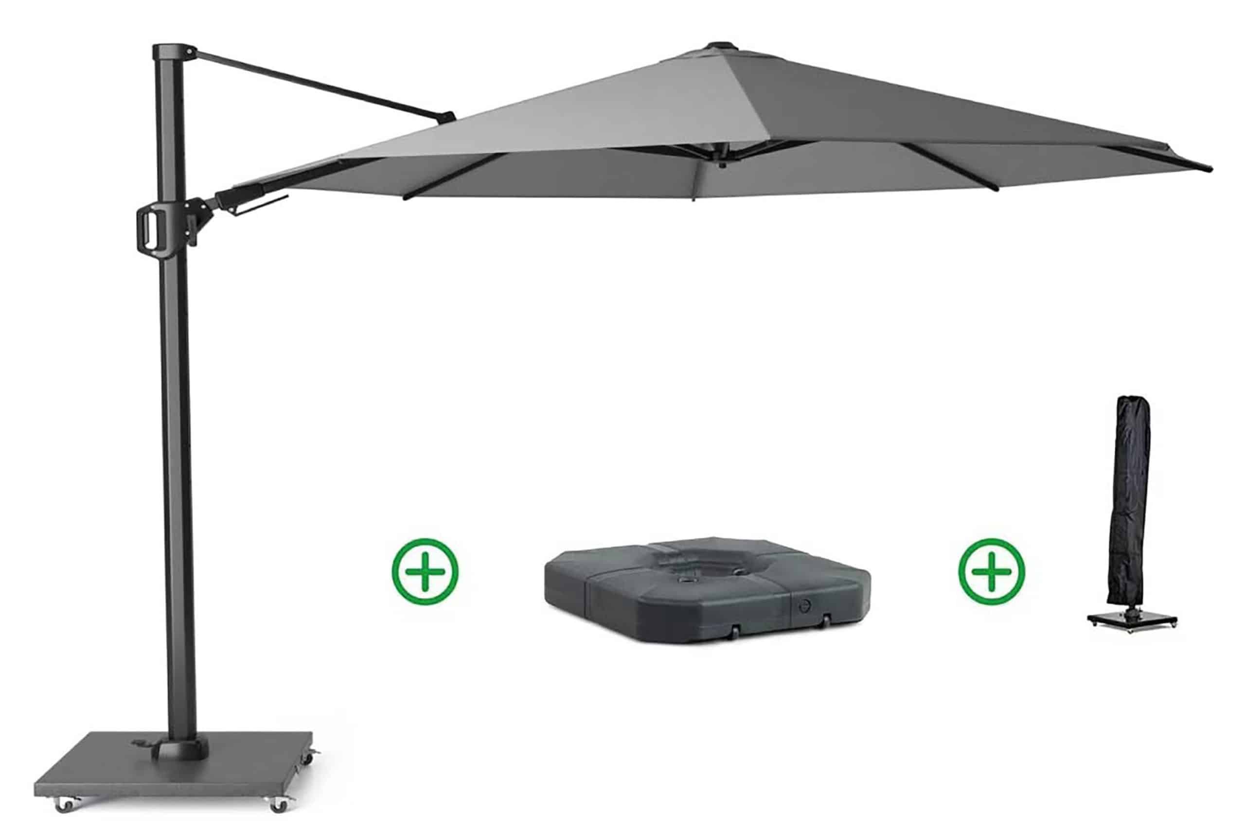 platinum challenger zweefparasol 3.5m t2 premium (incl. voet + hoes) manhattan